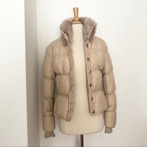 Bebe Blush Puffer Coat with Fur